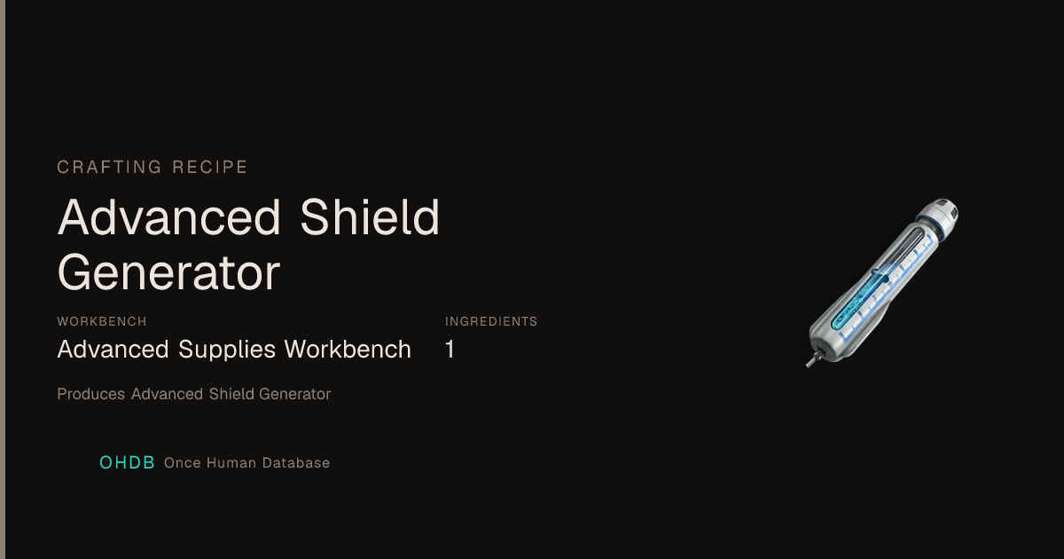 Advanced Shield Generator