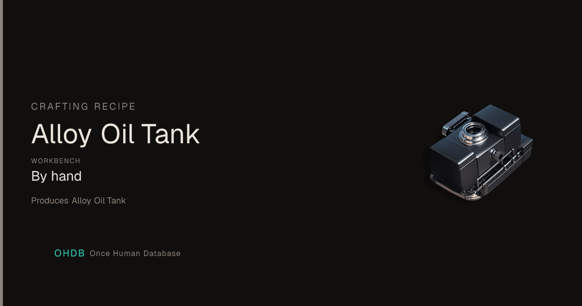 Alloy Oil Tank