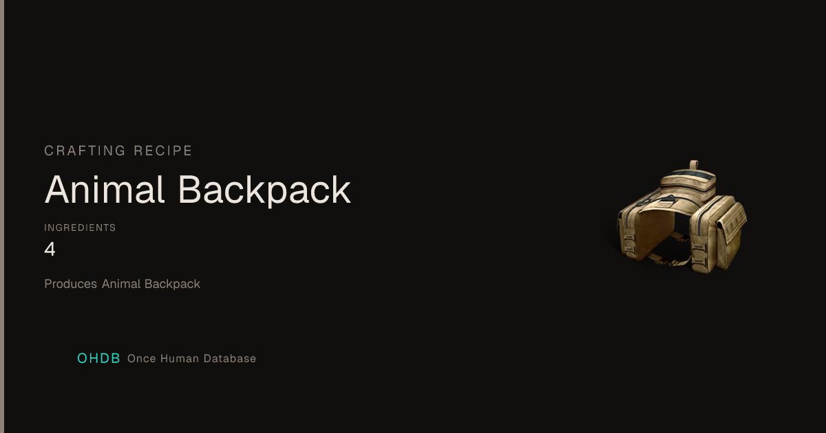 Animal Backpack