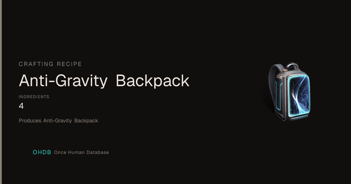 Anti-Gravity Backpack