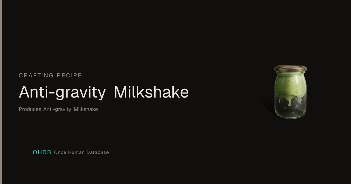 Anti-gravity Milkshake