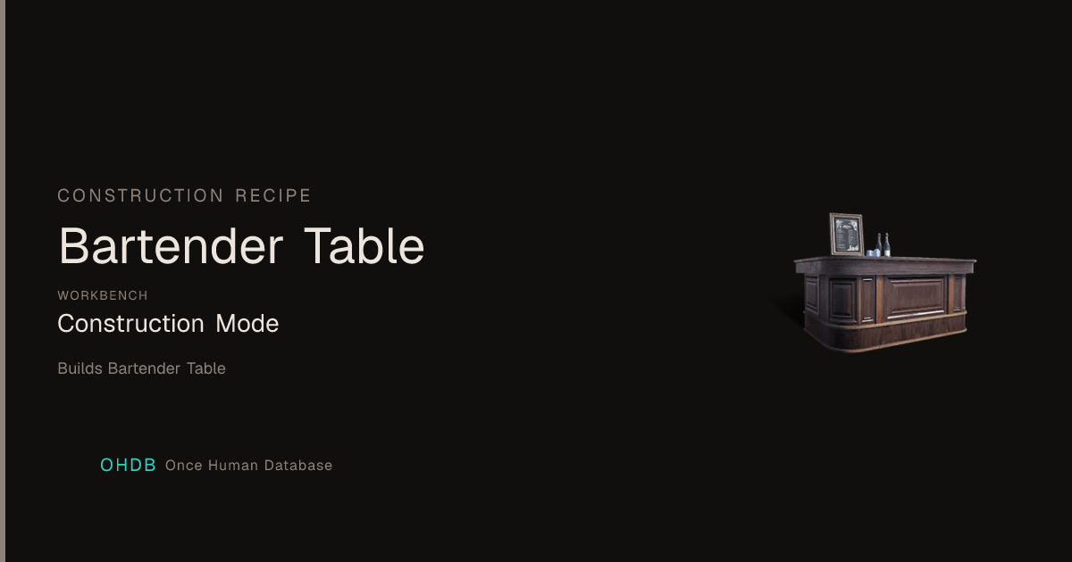 Bartender Table