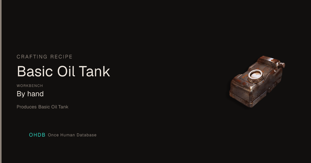 Basic Oil Tank