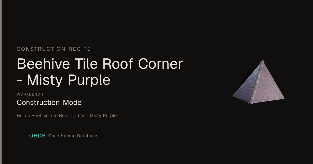 Beehive Tile Roof Corner - Misty Purple