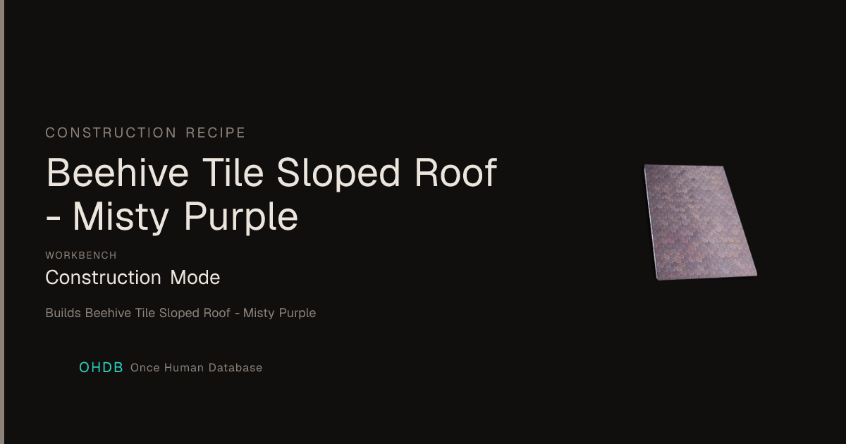 Beehive Tile Sloped Roof - Misty Purple