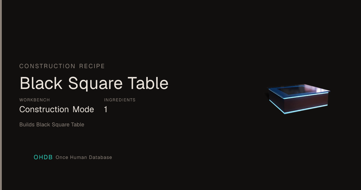 Black Square Table