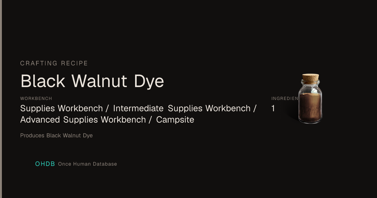 Black Walnut Dye
