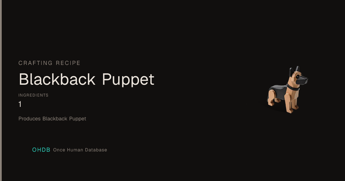 Blackback Puppet