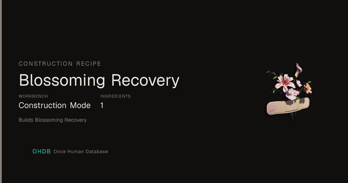 Blossoming Recovery