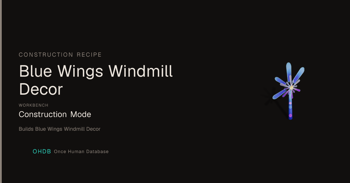 Blue Wings Windmill Decor