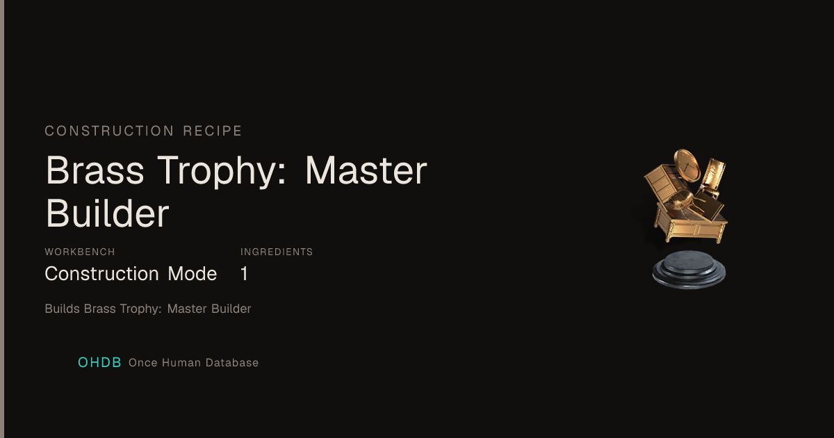 Brass Trophy: Master Builder