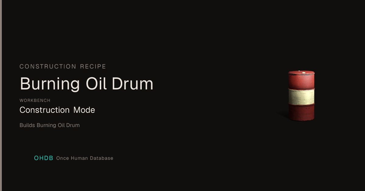 Burning Oil Drum