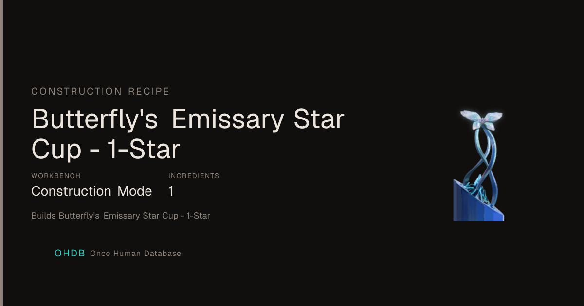 Butterfly's Emissary Star Cup - 1-Star