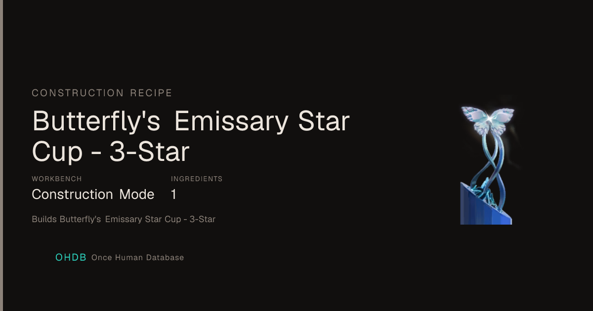 Butterfly's Emissary Star Cup - 3-Star