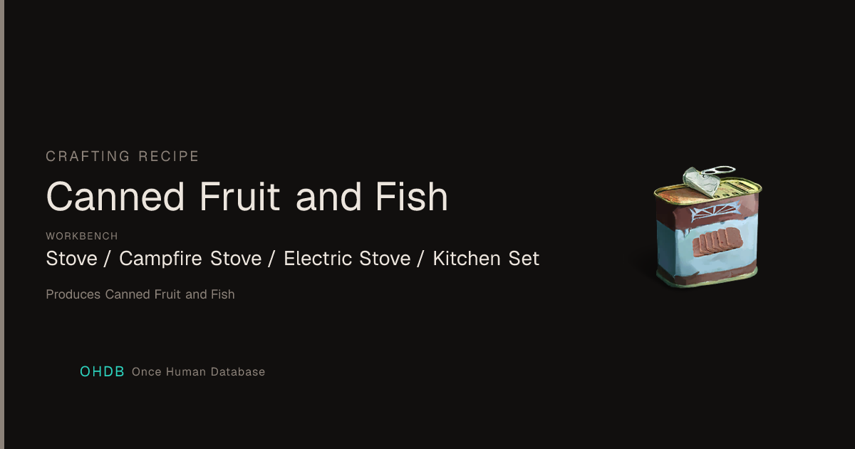 Canned Fruit and Fish