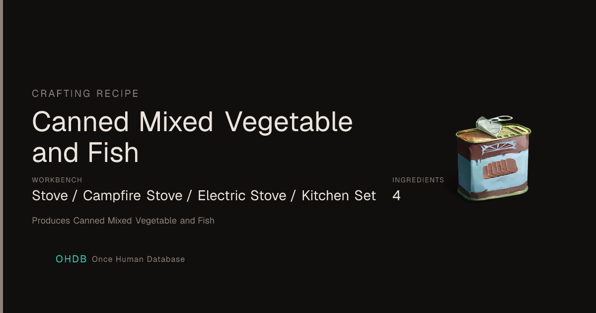 Canned Mixed Vegetable and Fish