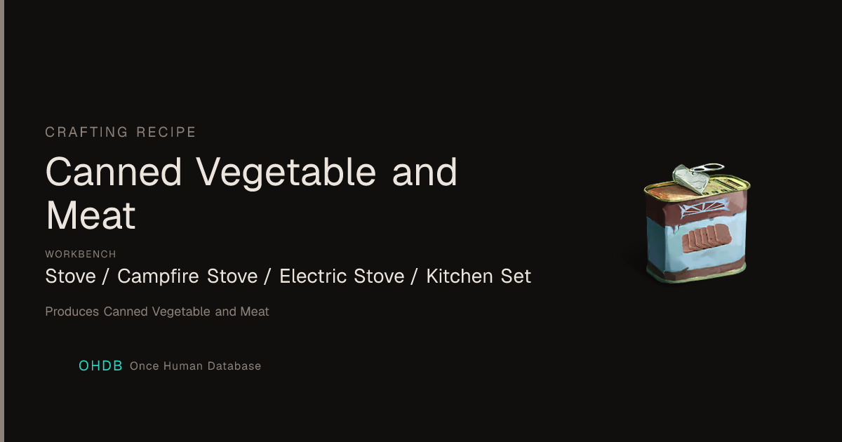 Canned Vegetable and Meat