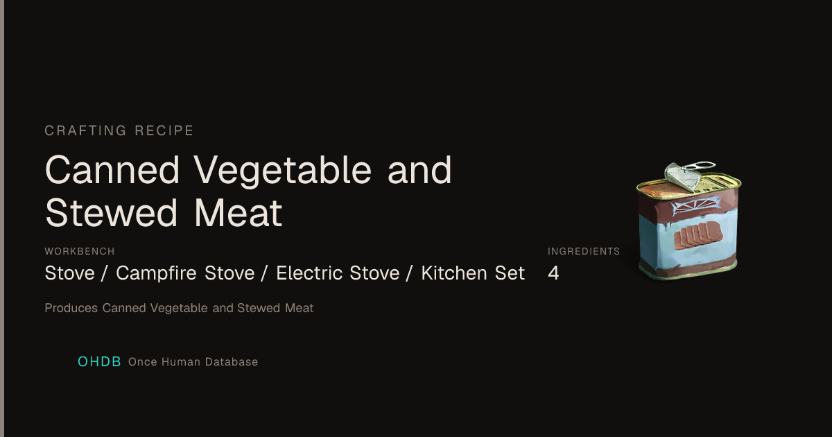 Canned Vegetable and Stewed Meat
