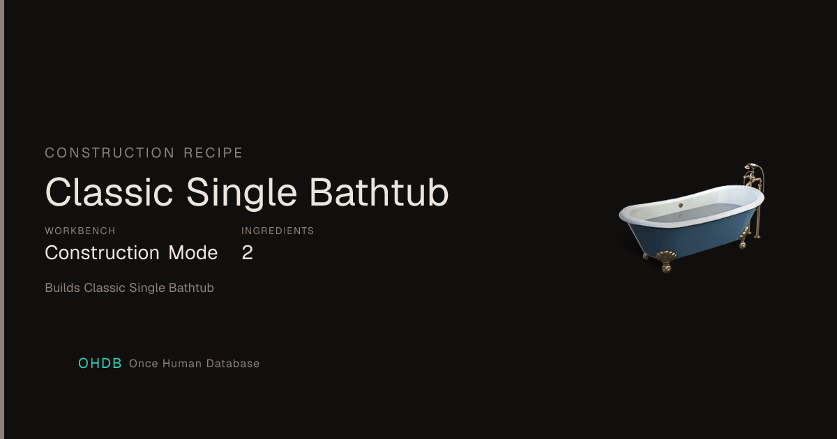 Classic Single Bathtub