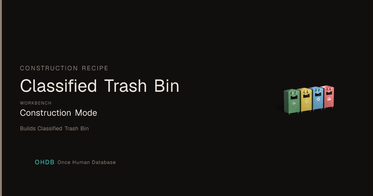 Classified Trash Bin