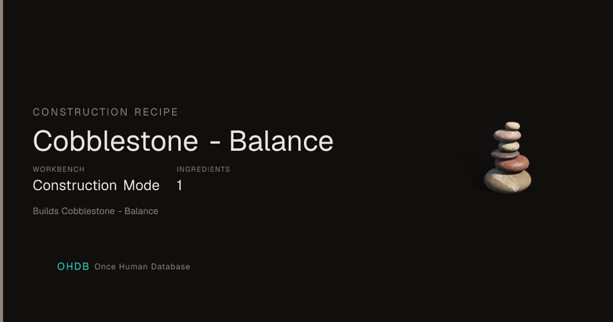 Cobblestone - Balance