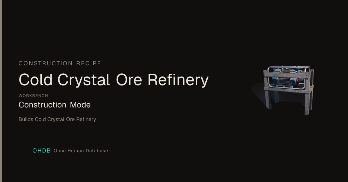 Cold Crystal Ore Refinery