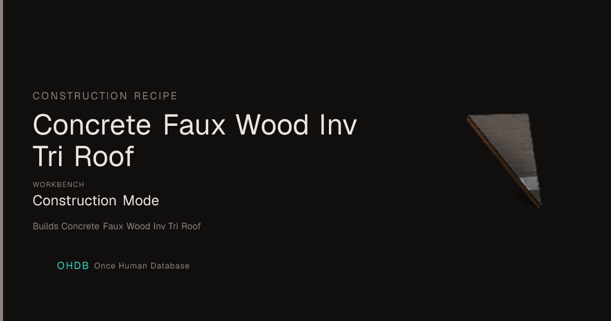 Concrete Faux Wood Inv Tri Roof