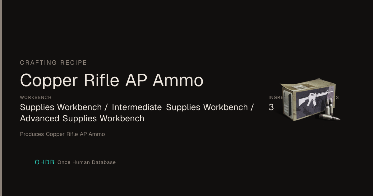 Copper Rifle AP Ammo