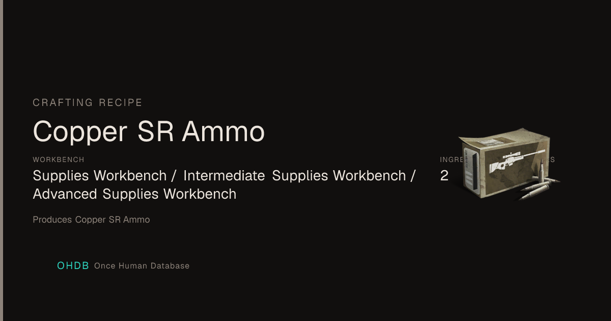Copper SR Ammo