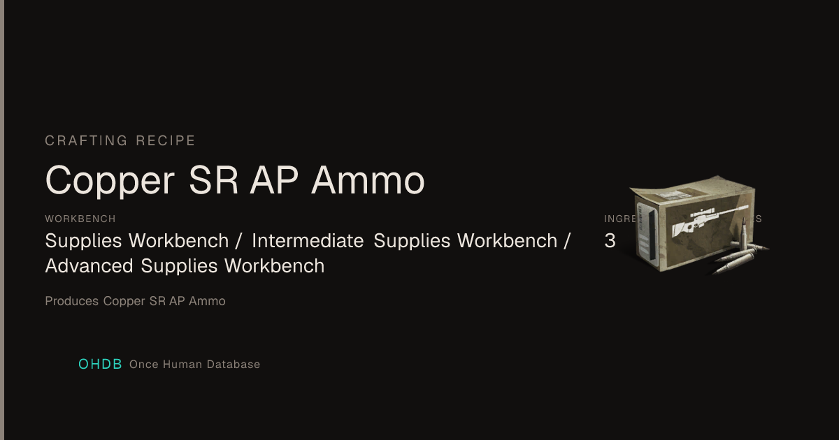 Copper SR AP Ammo