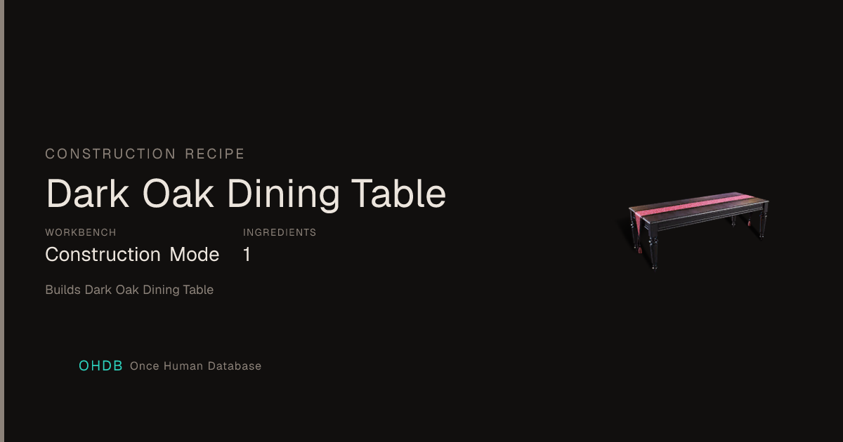 Dark Oak Dining Table