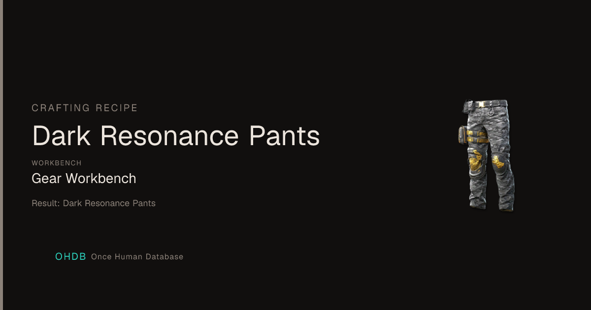 Dark Resonance Pants