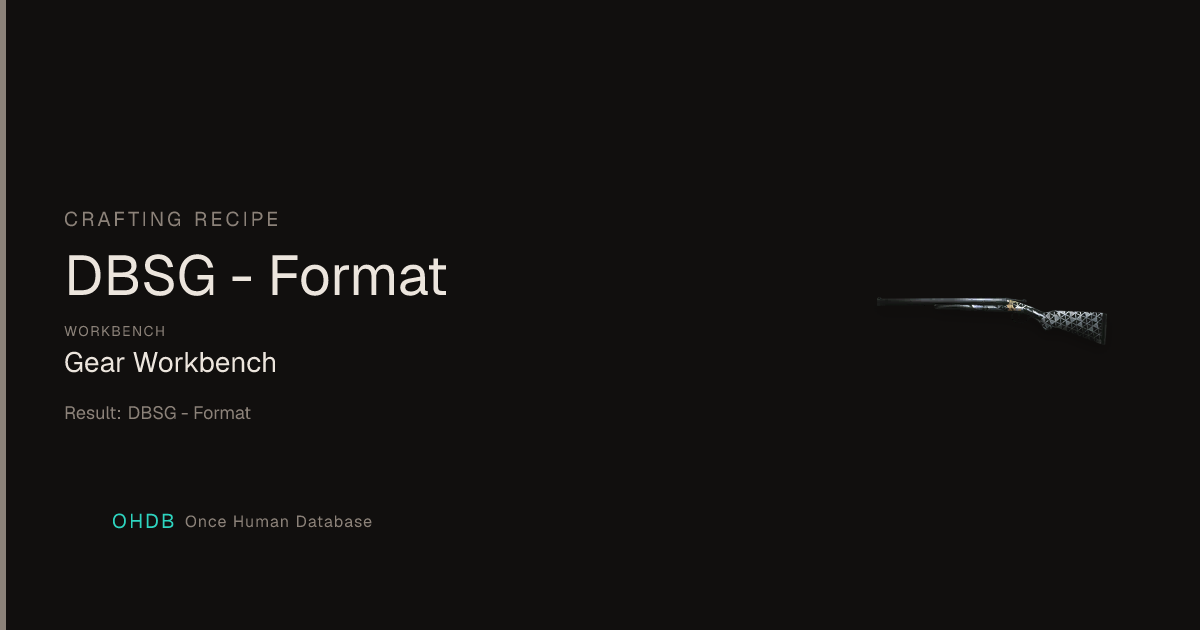 DBSG - Format