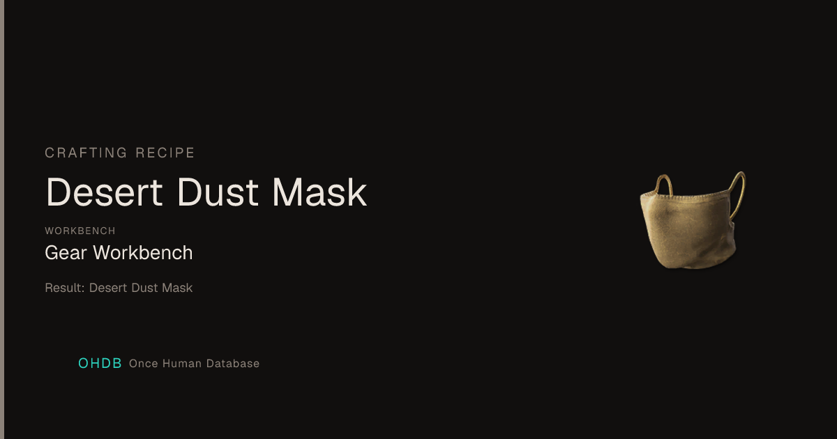 Desert Dust Mask