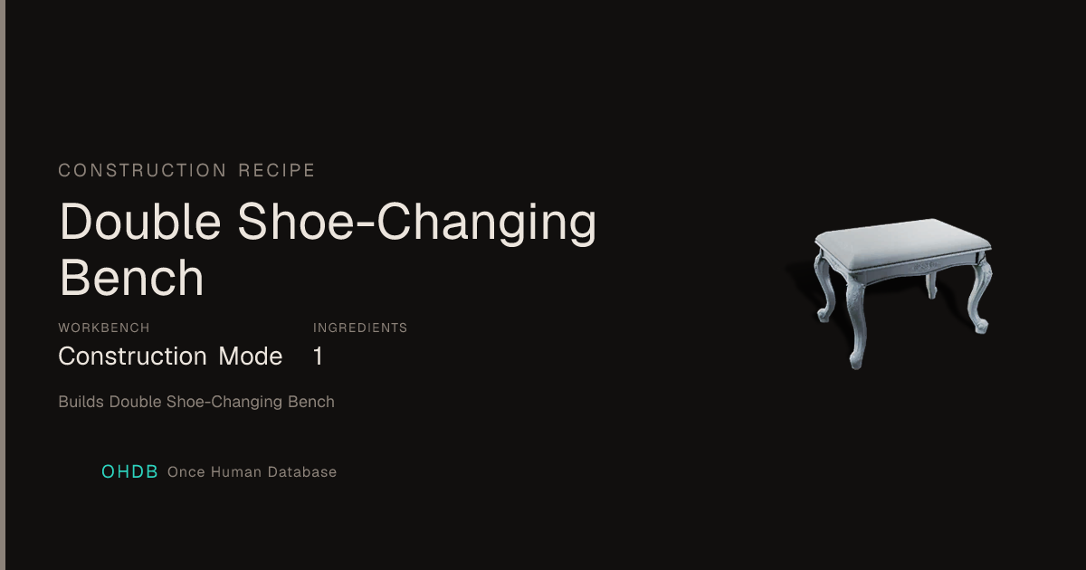 Double Shoe-Changing Bench