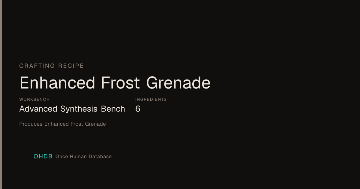 Enhanced Frost Grenade