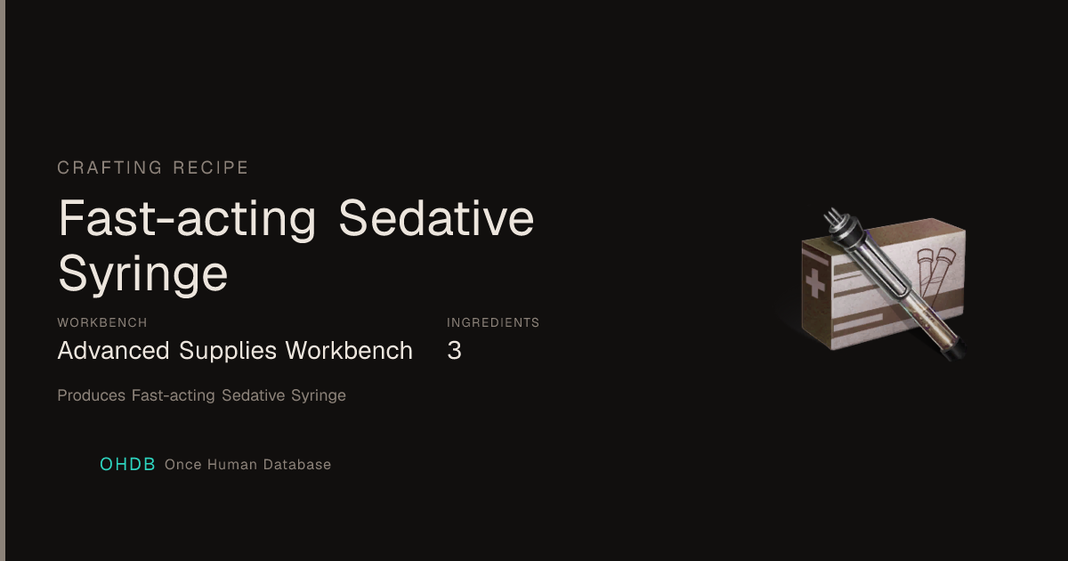 Fast-acting Sedative Treatment