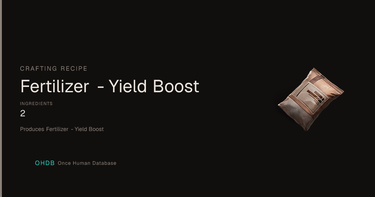 Fertilizer - Yield Boost