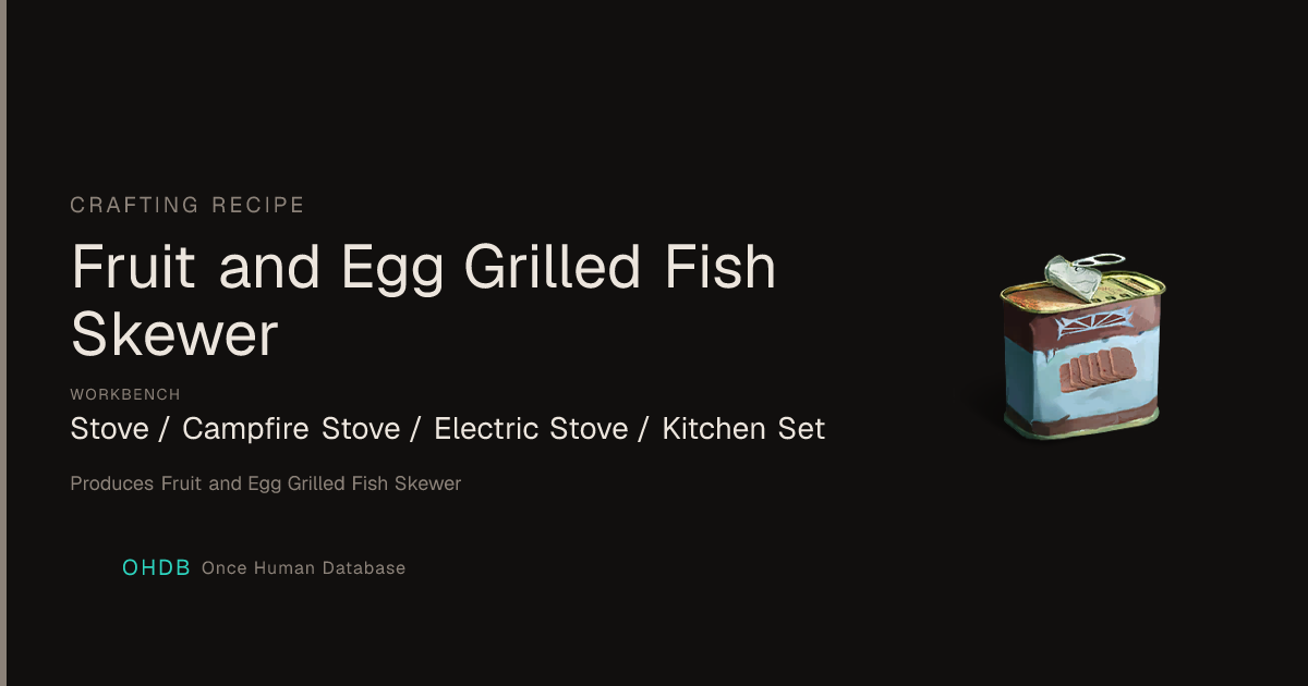 Fruit and Egg Grilled Fish Skewer