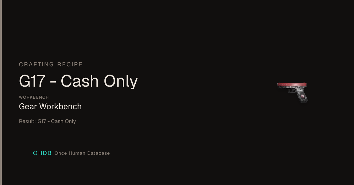 G17 - Cash Only