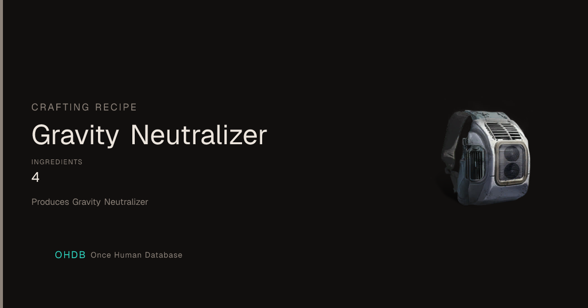 Gravity Neutralizer