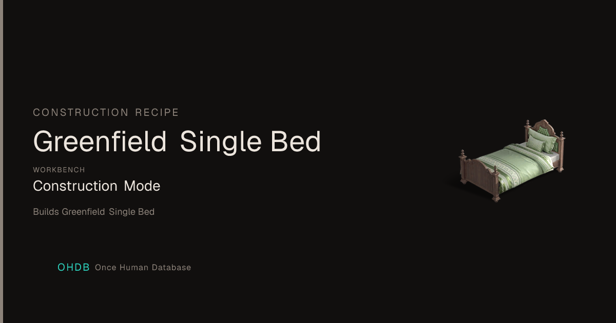 Greenfield Single Bed