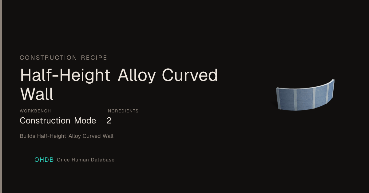 Half-Height Alloy Curved Wall