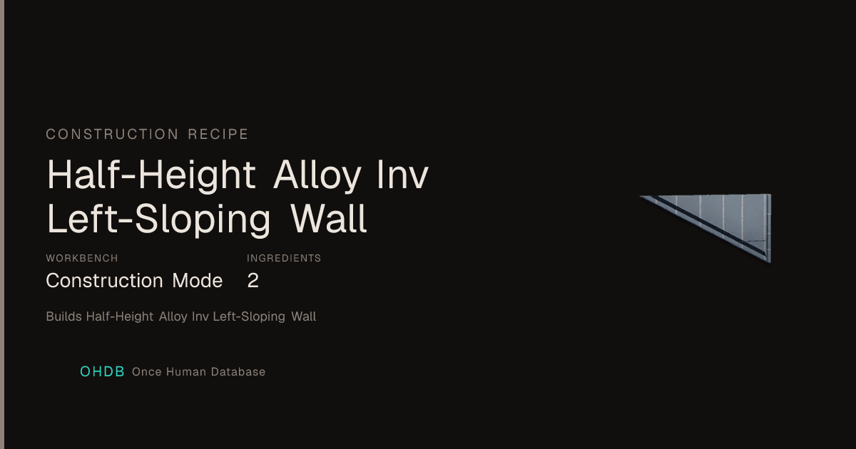 Half-Height Alloy Inv Left-Sloping Wall