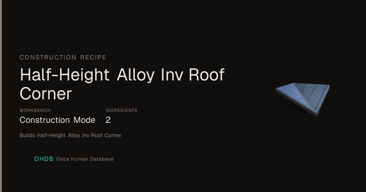 Half-Height Alloy Inv Roof Corner