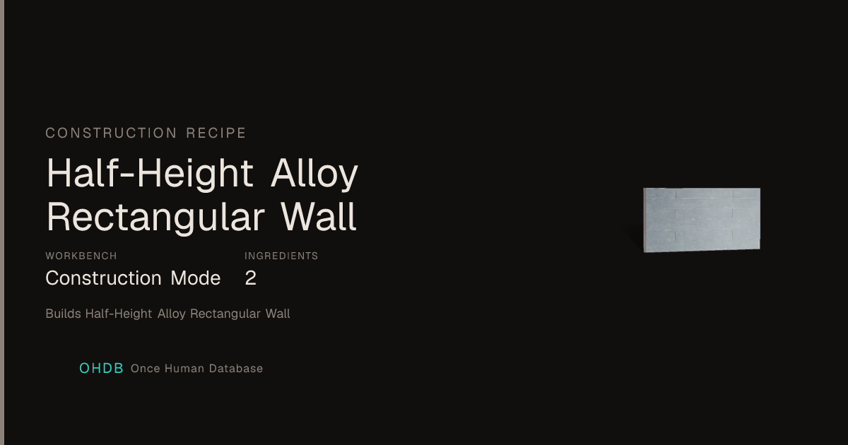 Half-Height Alloy Rectangular Wall