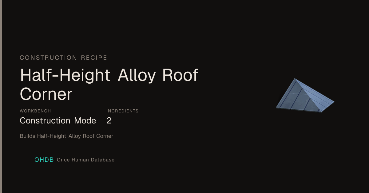 Half-Height Alloy Roof Corner