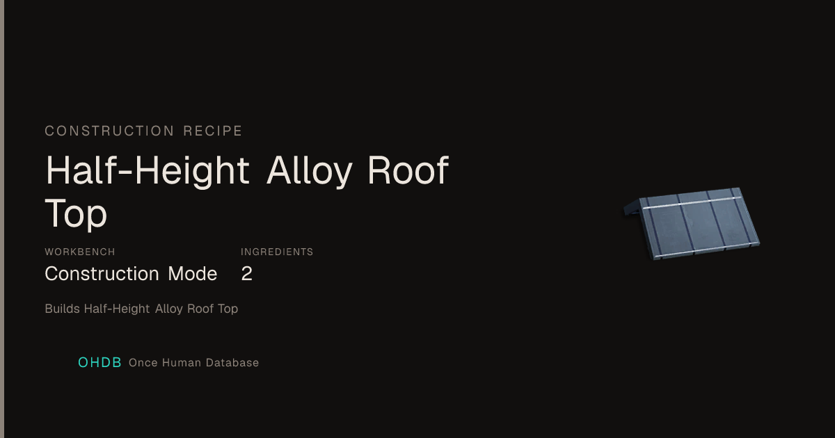 Half-Height Alloy Roof Top