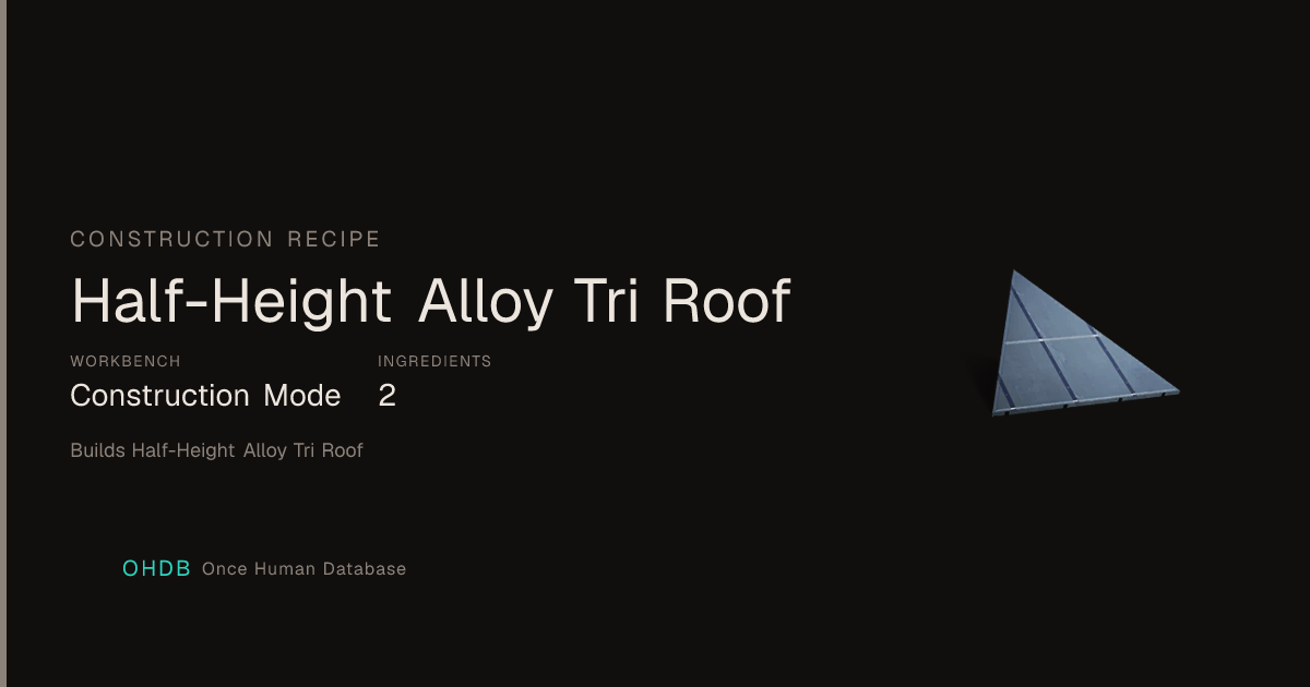 Half-Height Alloy Tri Roof