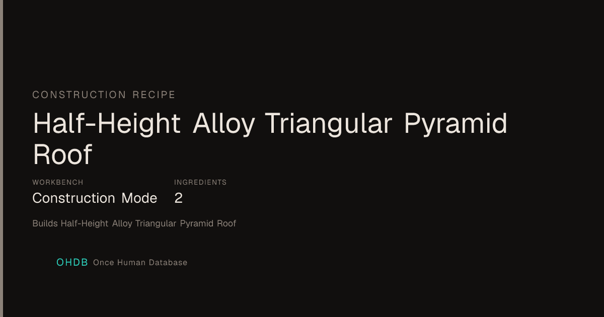Half-Height Alloy Triangular Pyramid Roof